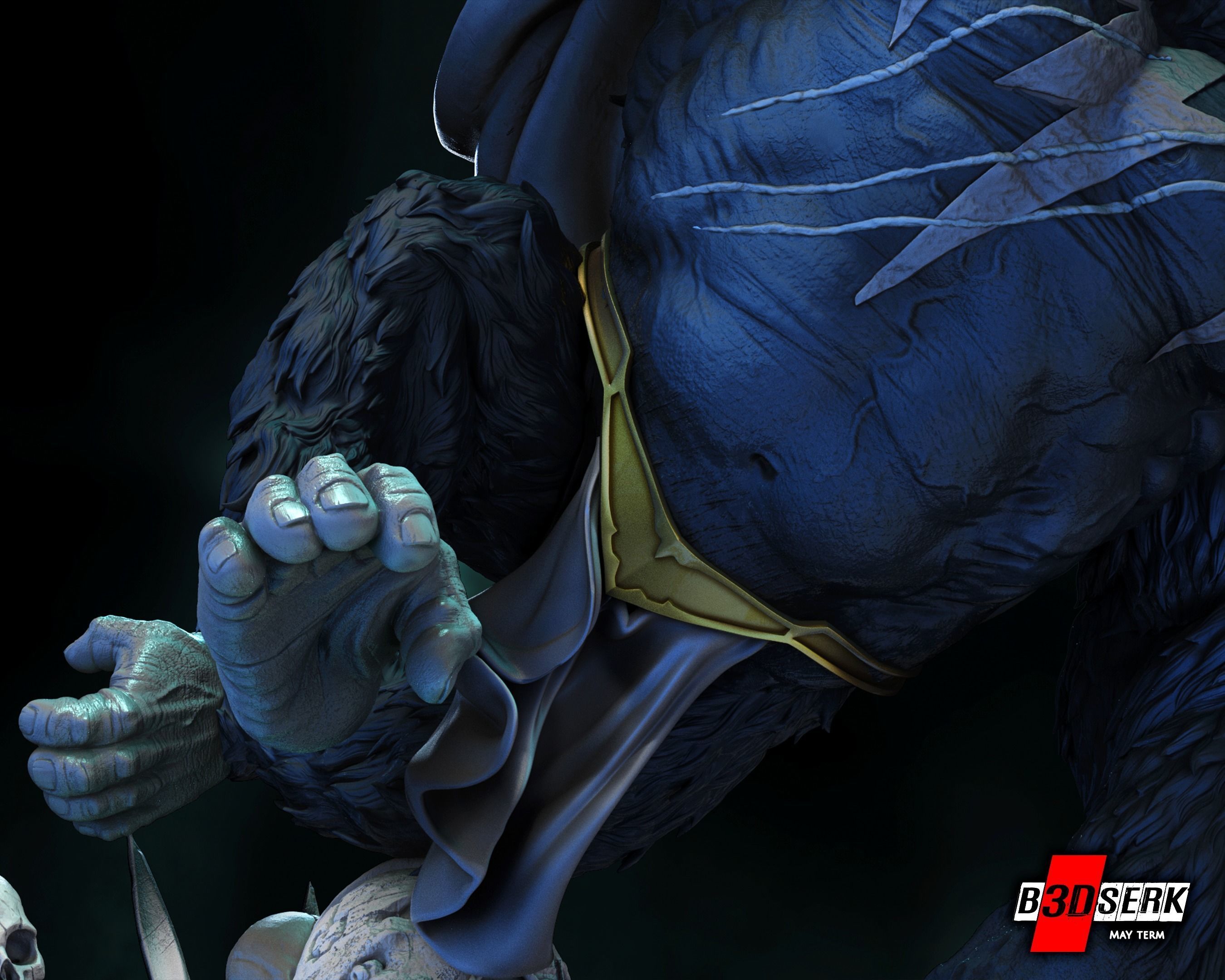 B3DSERK May term 2023 Gorilla Grood Sculpture ready for printing 3D print model_15