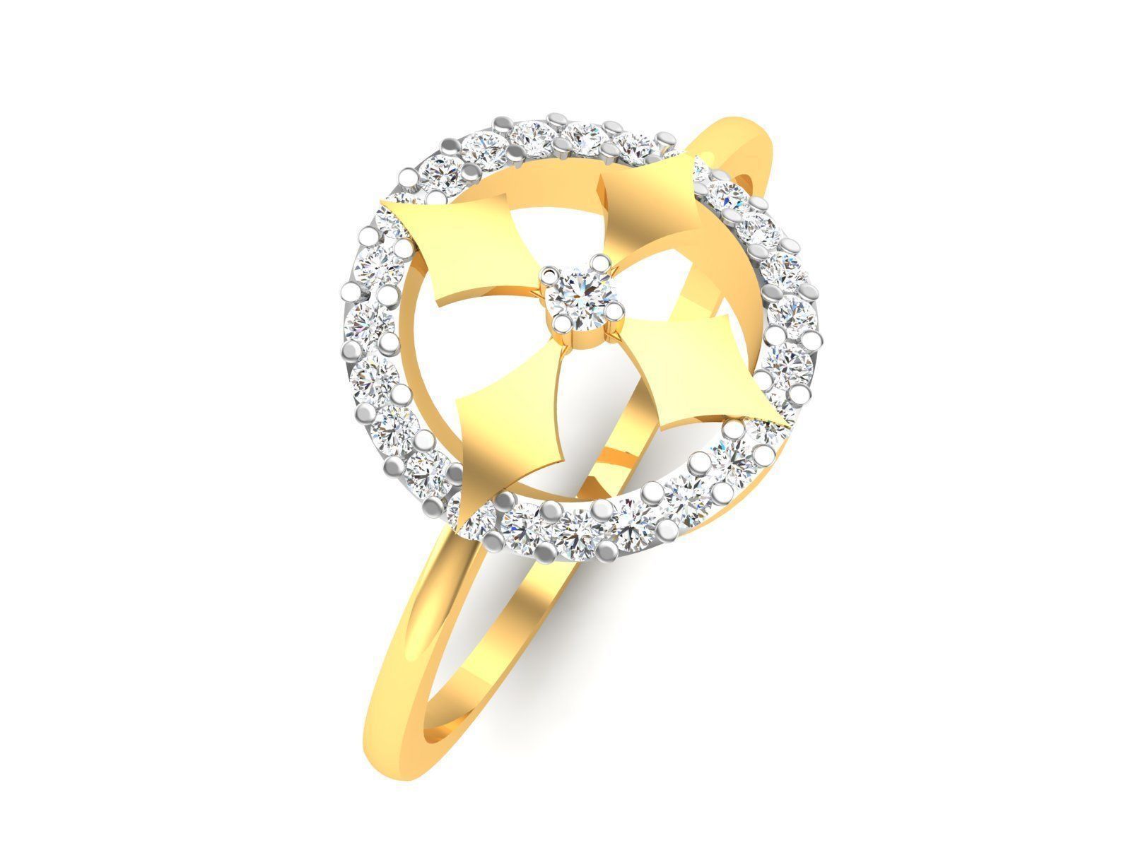 Diamond Ring For Women 3d Print Model 3D print model_1