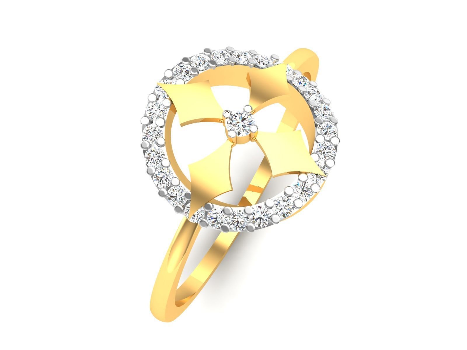 Diamond Ring For Women 3d Print Model 3D print model_3
