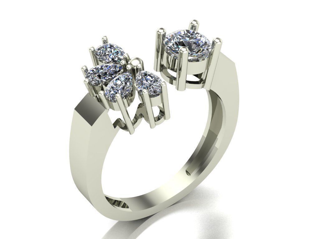 Woman ring 3D print model_1