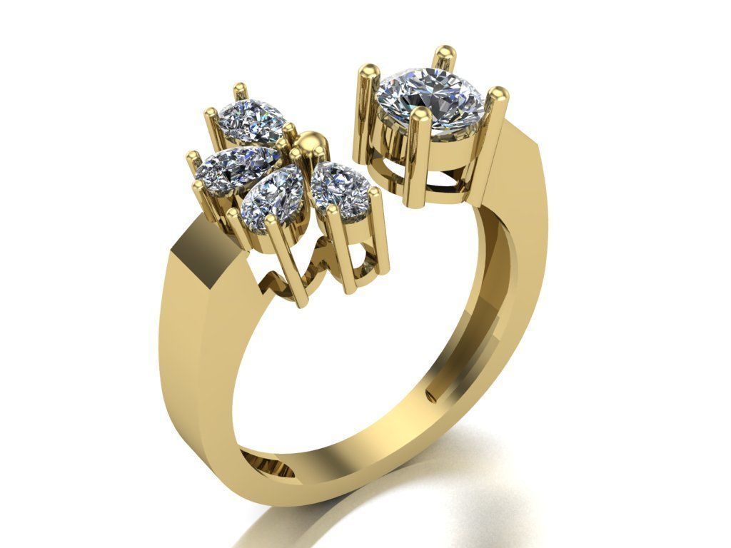 Woman ring 3D print model_2