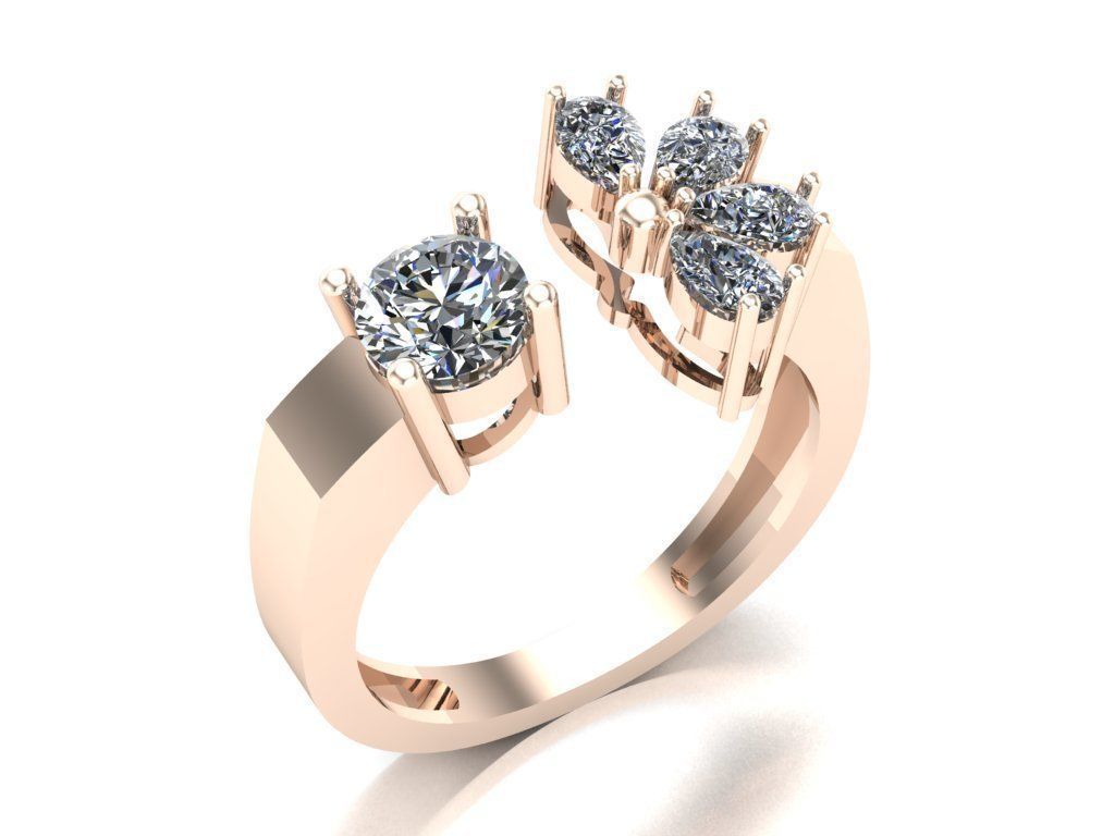 Woman ring 3D print model_3