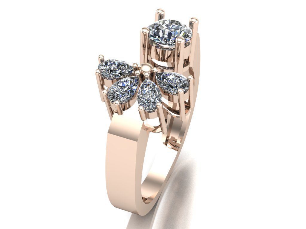 Woman ring 3D print model_14