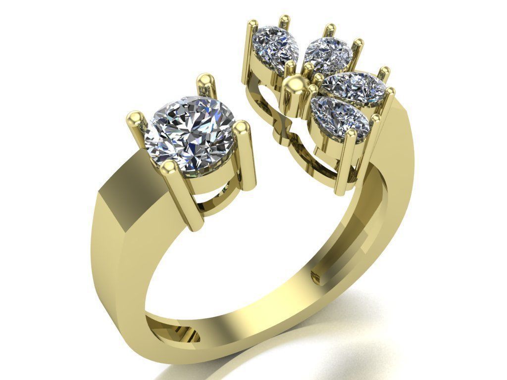 Woman ring 3D print model_4