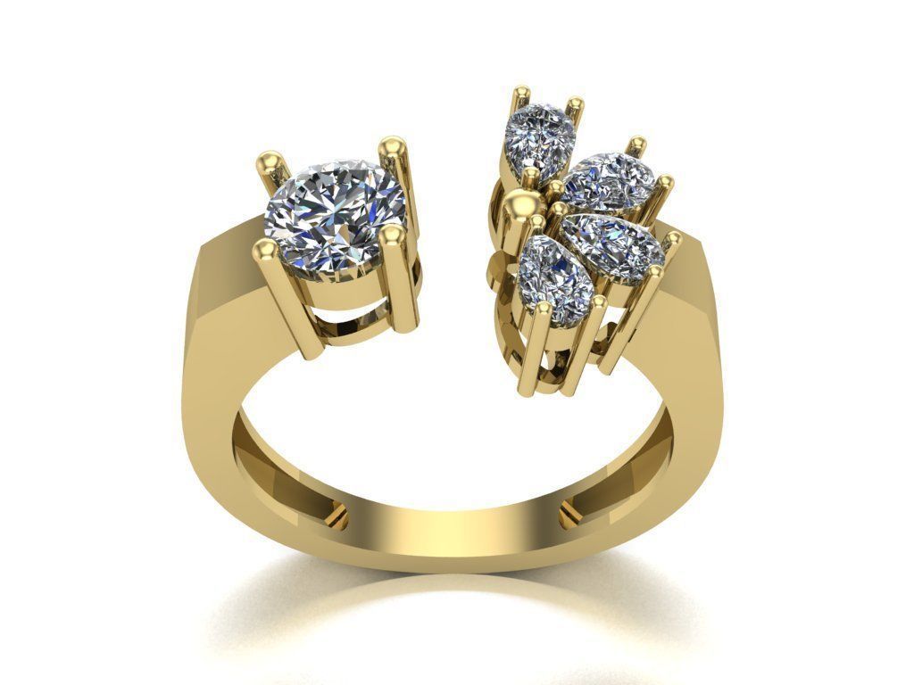 Woman ring 3D print model_21