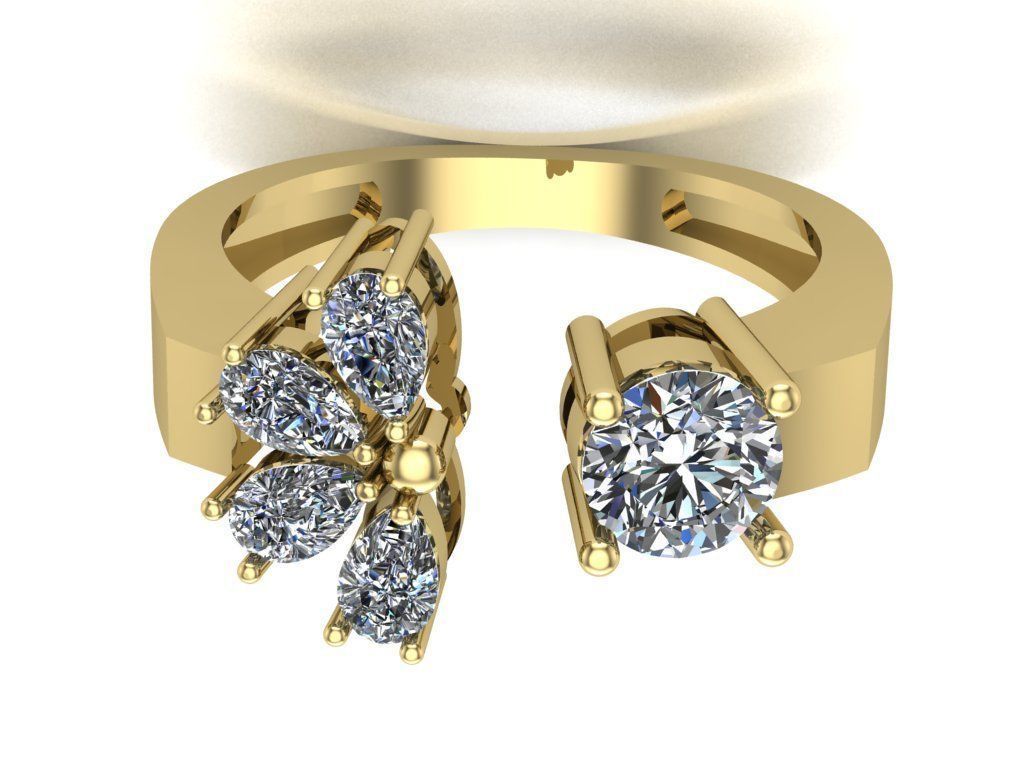 Woman ring 3D print model_9