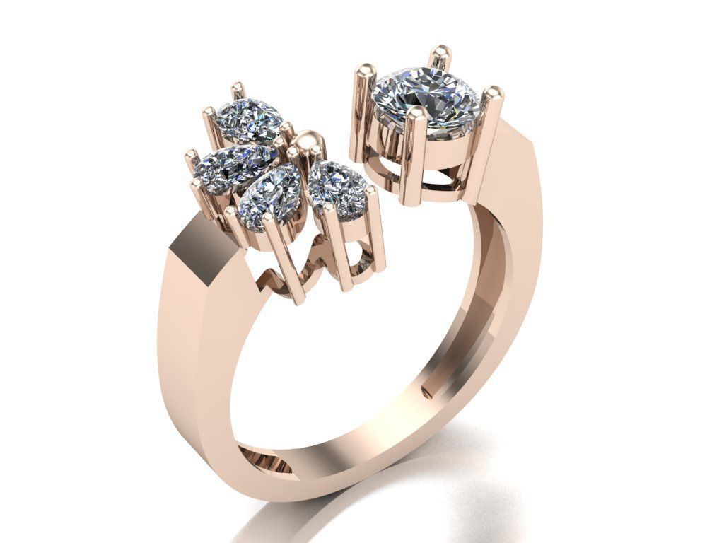 Woman ring 3D print model_6