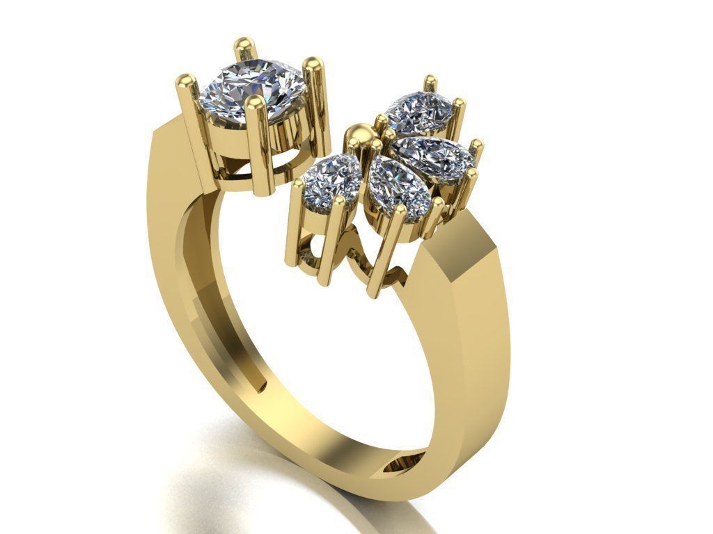 Woman ring 3D print model_7