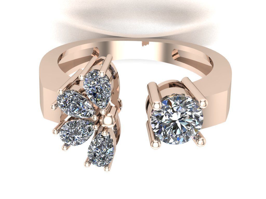 Woman ring 3D print model_11