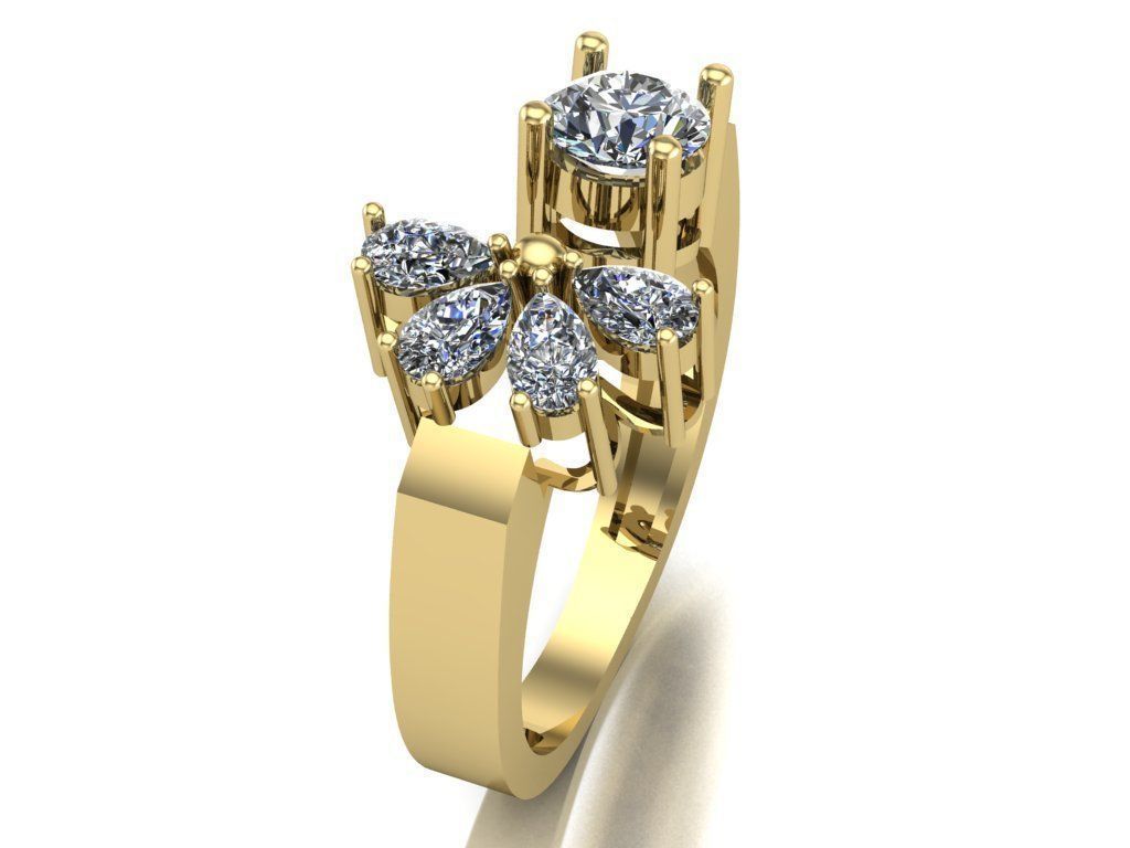 Woman ring 3D print model_13