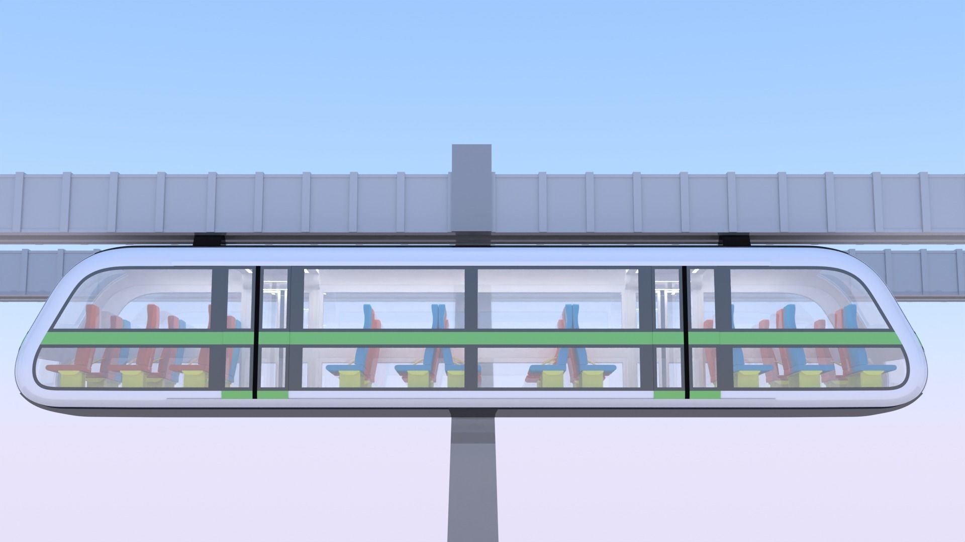 Sky train concept 2023 3D model_9