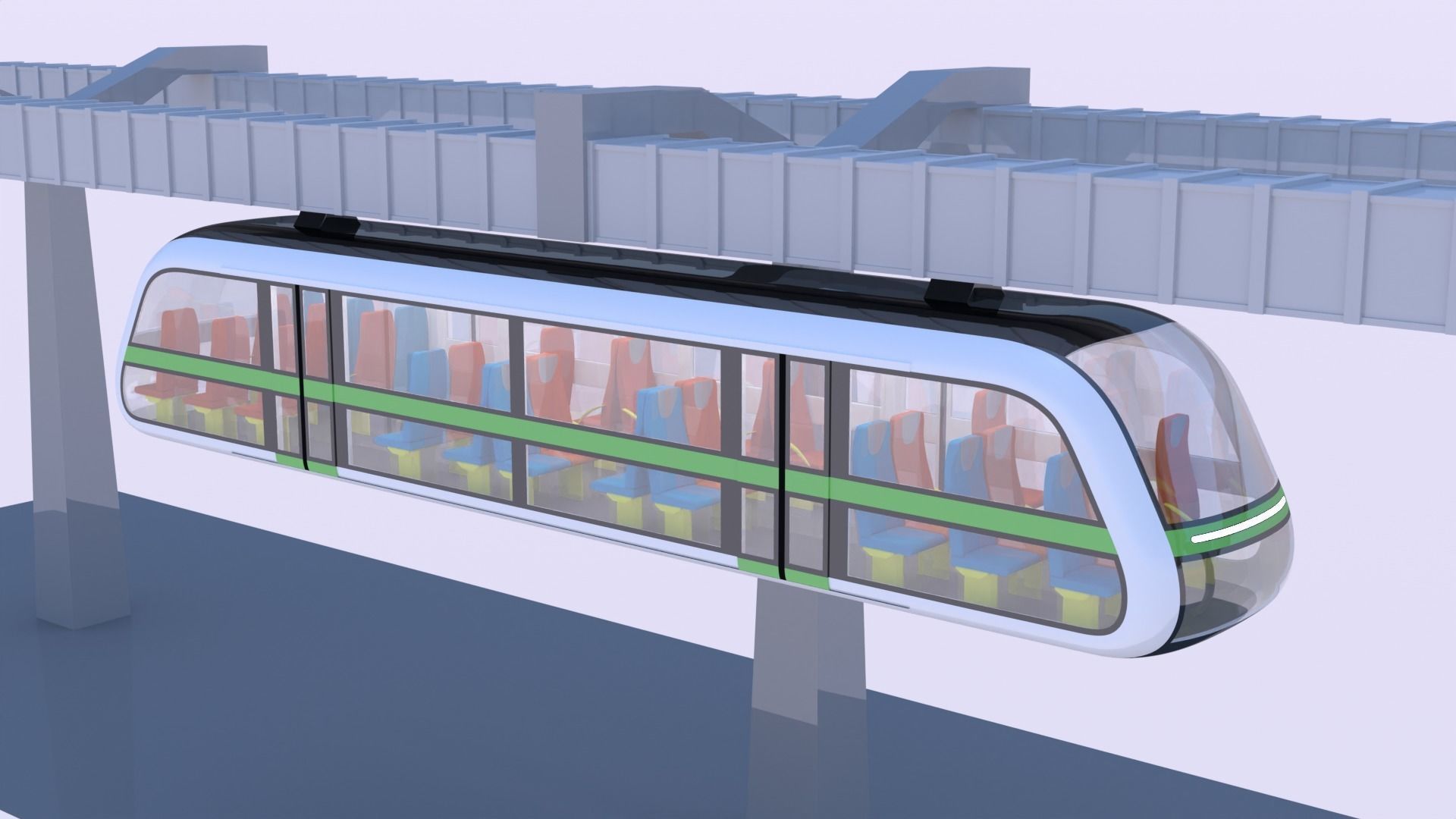 Sky train concept 2023 3D model_10