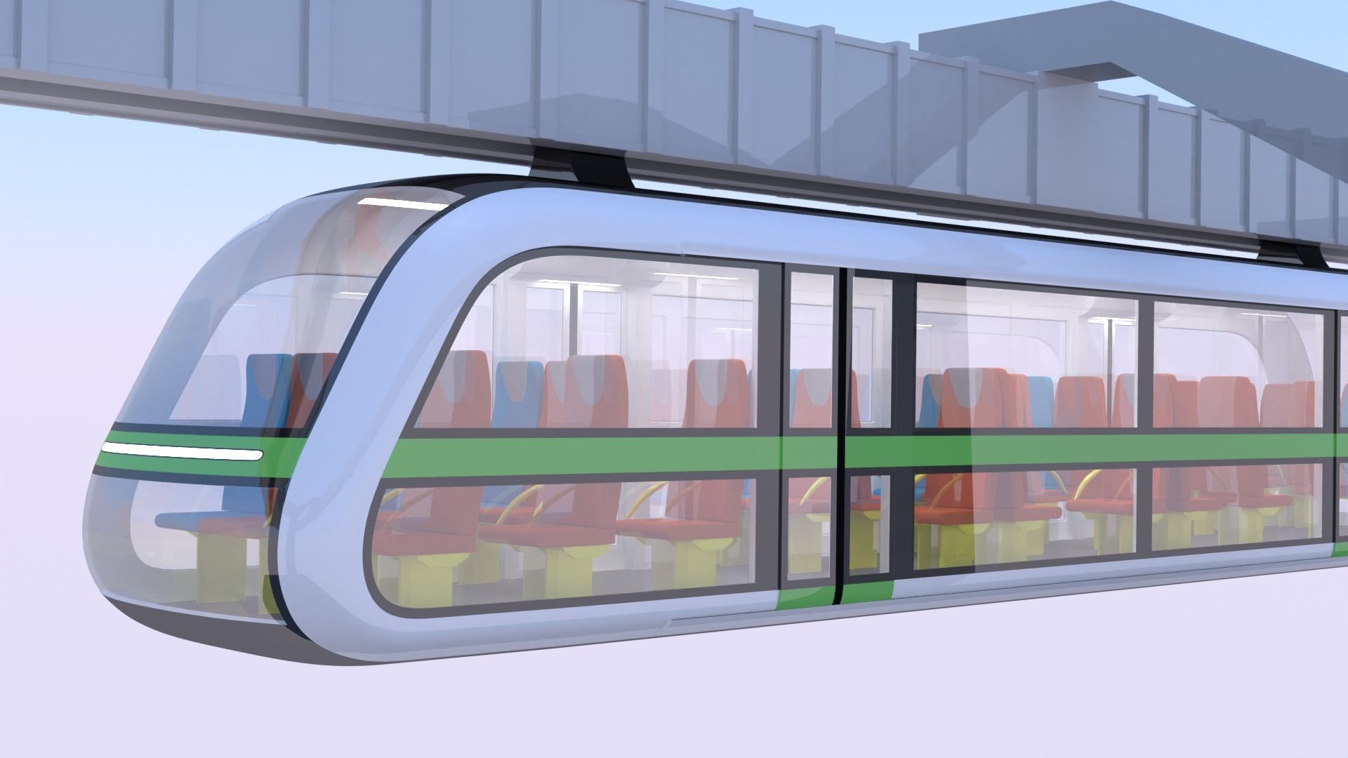 Sky train concept 2023 3D model_4
