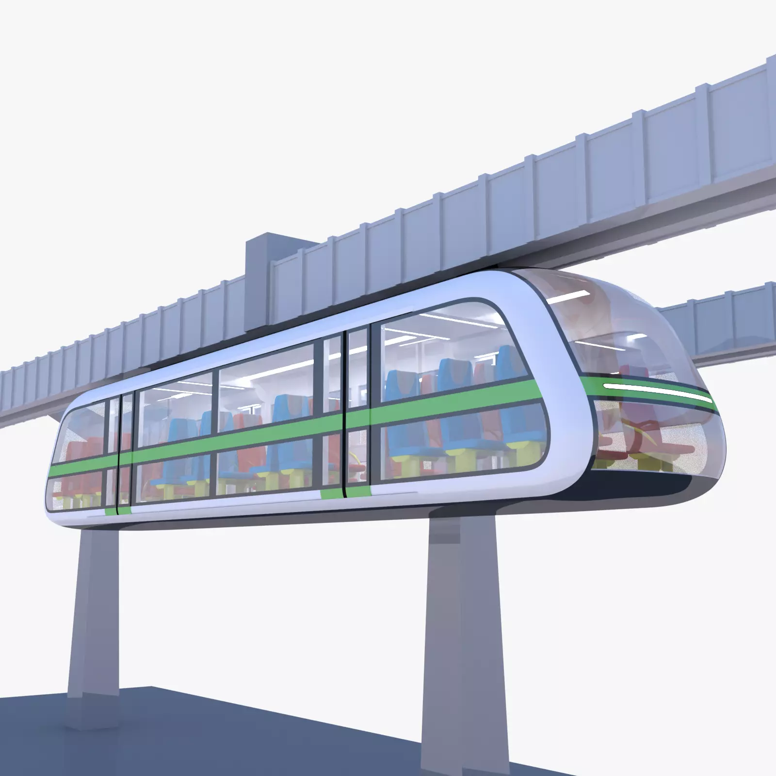 Sky train concept 2023 3D model_0
