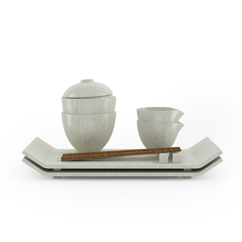 Sushi Tableware Set 3D model_3