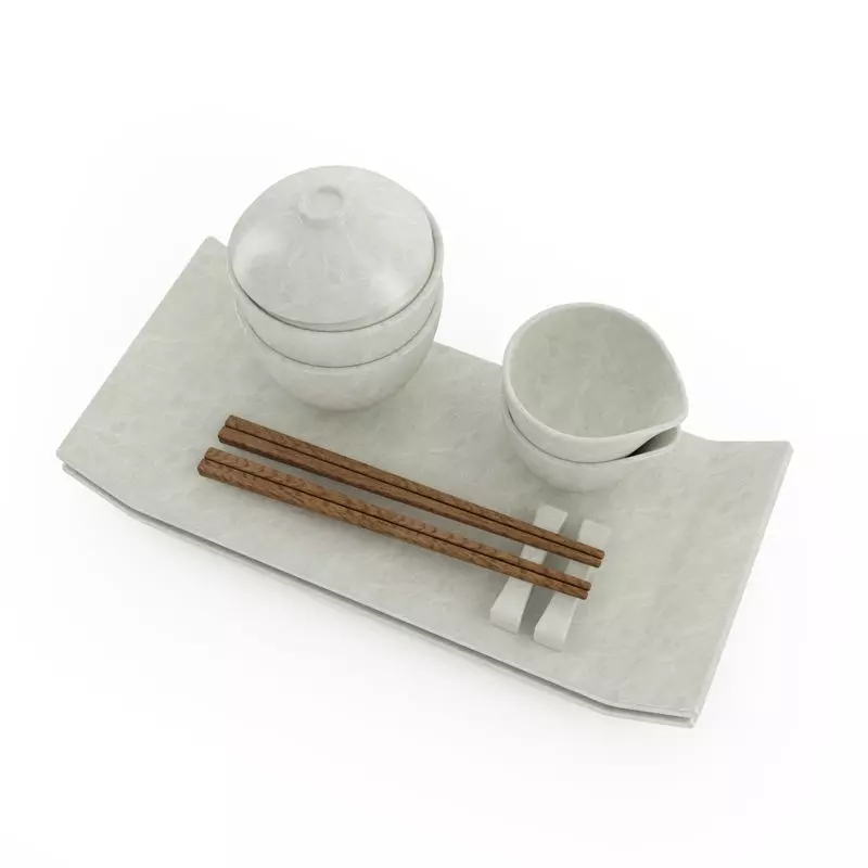 Sushi Tableware Set 3D model_0