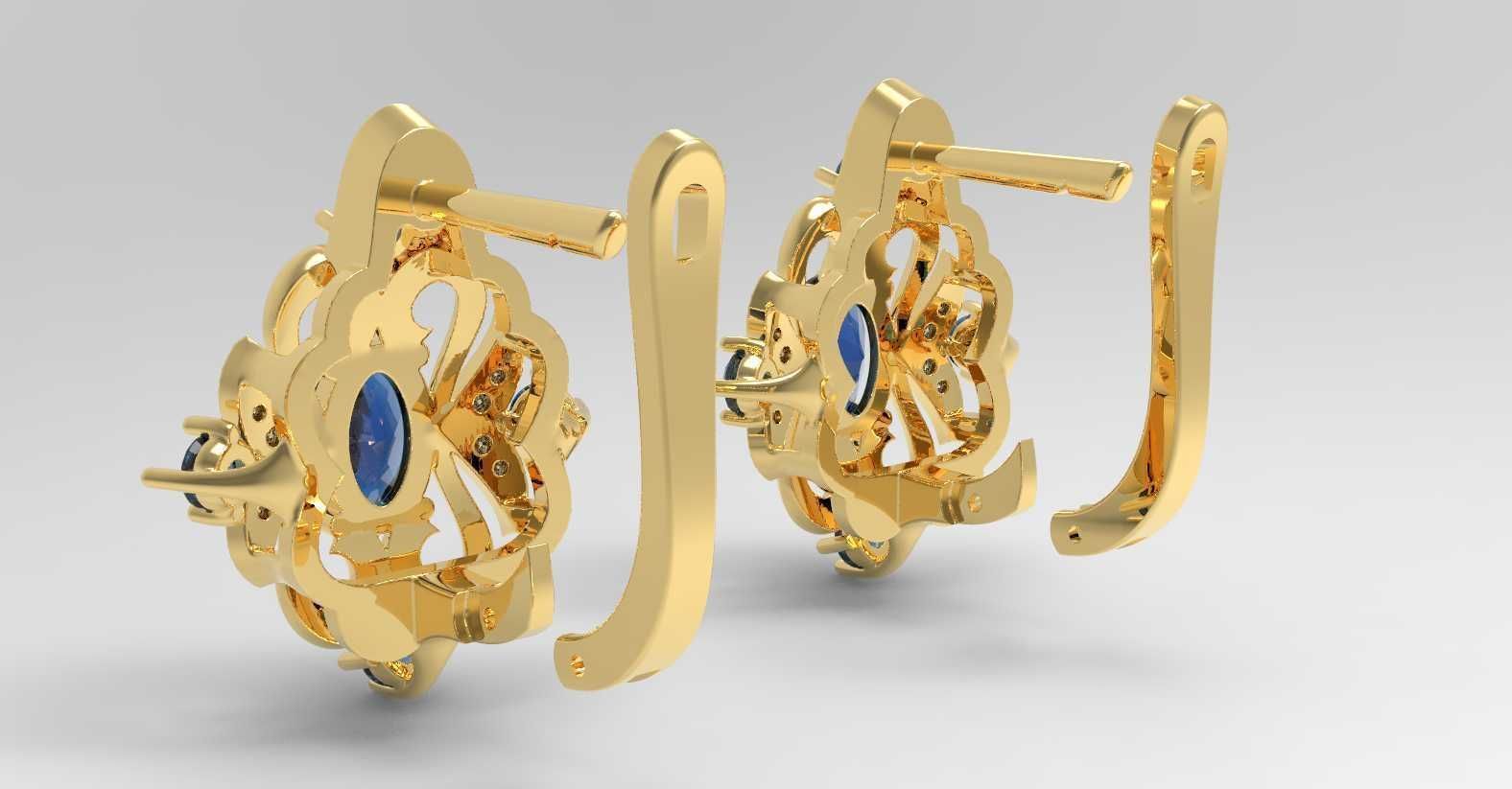 Classic earrings Free 3D print model_2