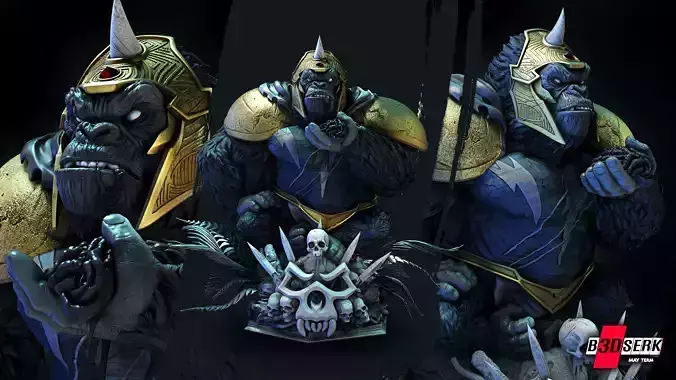 B3DSERK May term 2023 Gorilla Grood Bust ready for printing