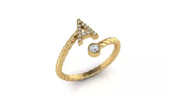 Alphabet Rope Diamond Rings A