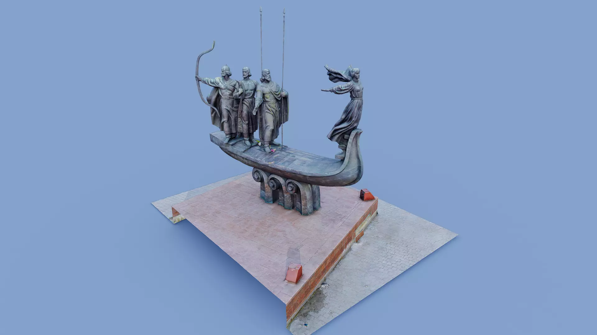 3D Monument to Founders of Kyiv - Kyiv Ukraine 3D model_0