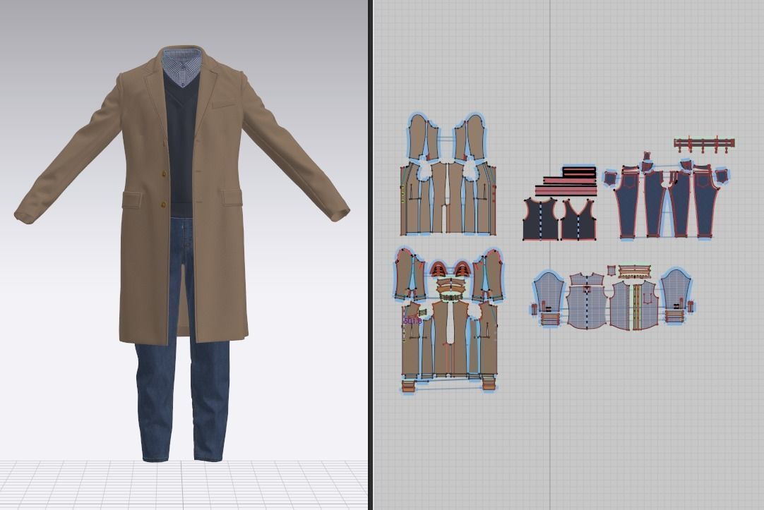 Male outfit Marvelous Designer project and OBJ 3D model_4