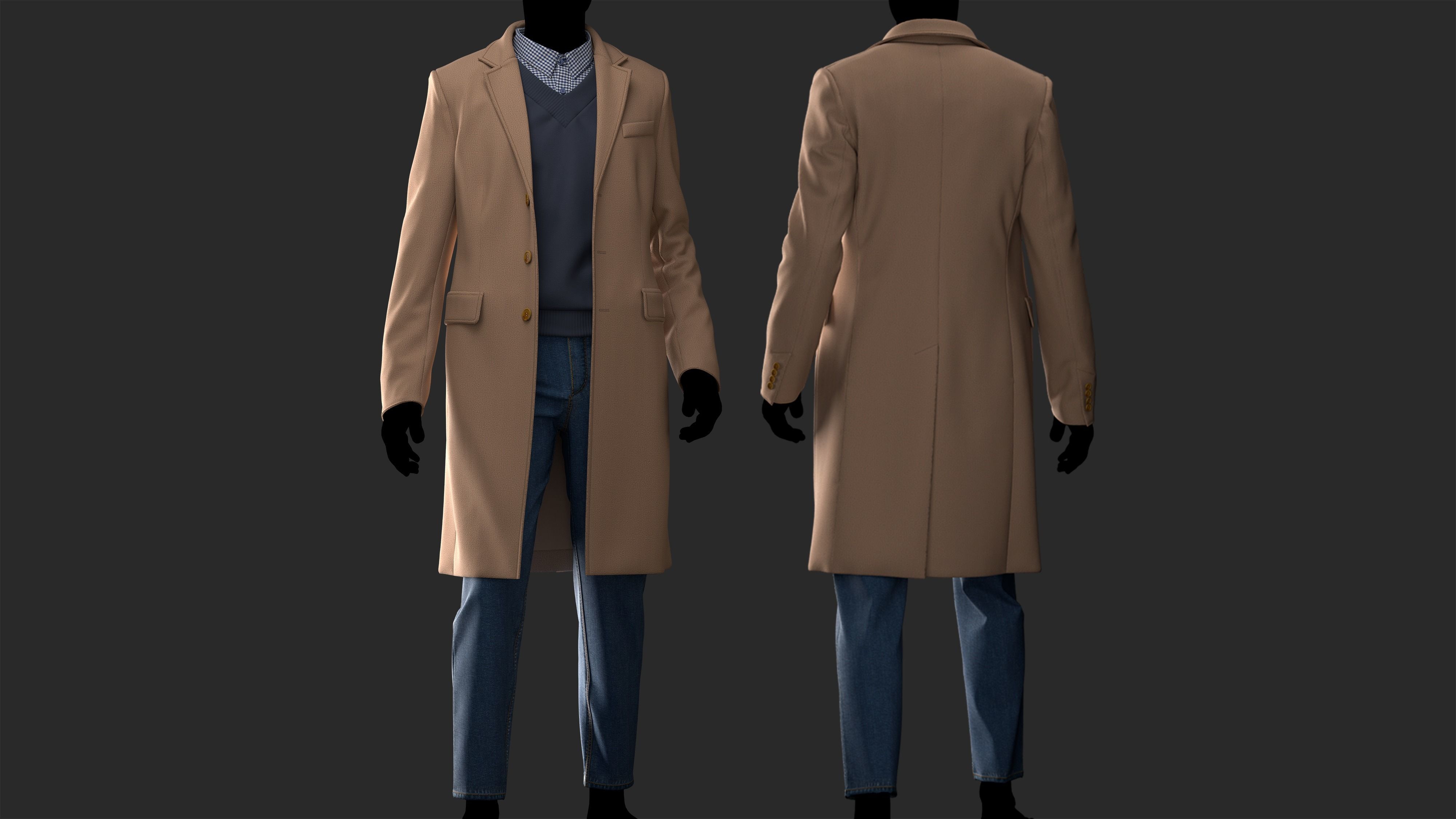 Male outfit Marvelous Designer project and OBJ 3D model_3
