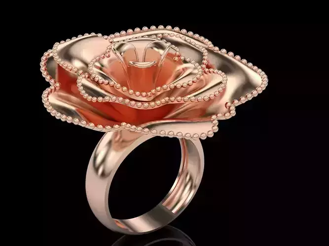 engagement ring flower ring silver gold