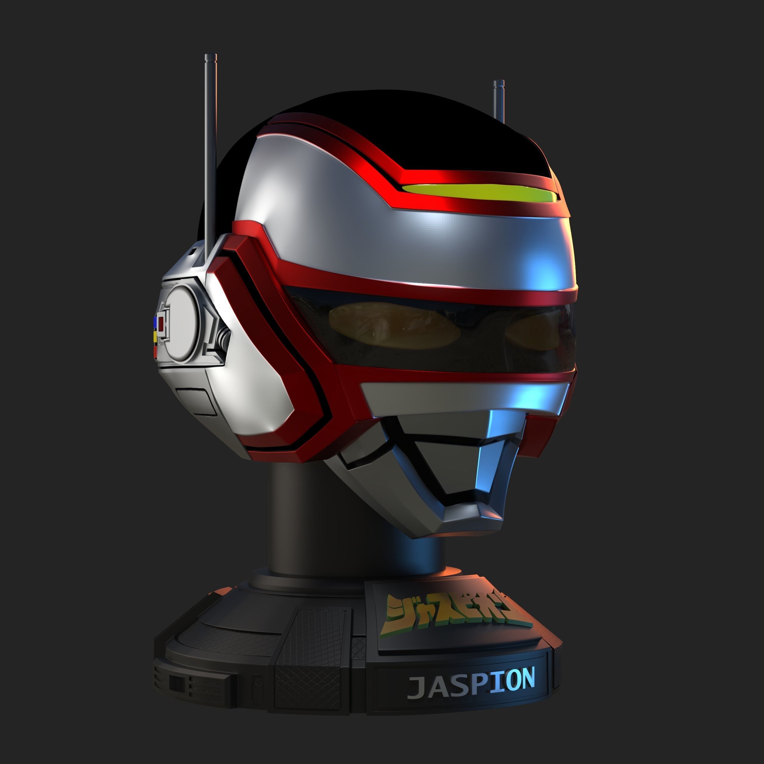 Jaspion Helmet - Bust 3D print model_1