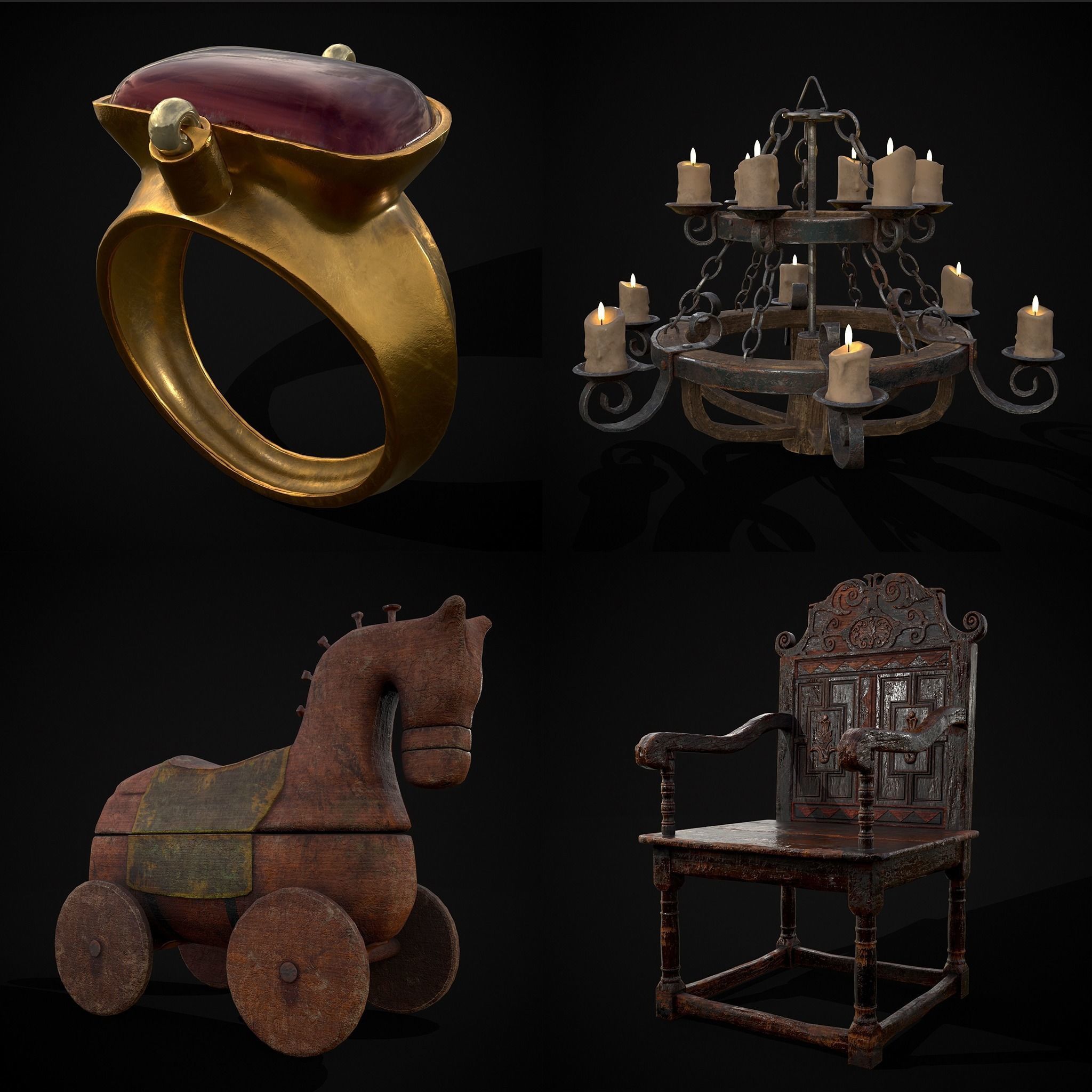Medieval Prop Mix Thirty Eight 3D Model Collection_6