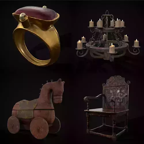 Medieval Prop Mix Thirty Eight 3D Model Collection