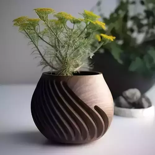 potted succulent and plants 3D print model