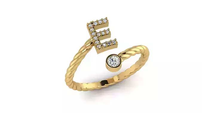 Alphabet Rope Diamond Rings E