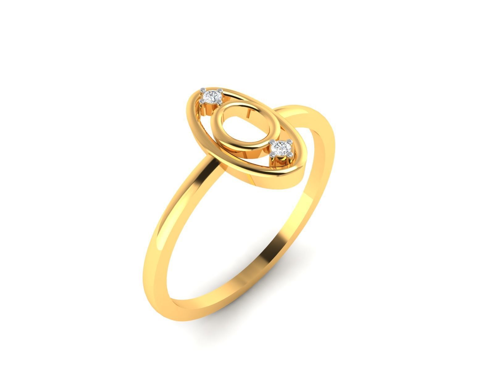 Diamond Ring For Women 3d Print Model 3D print model_4