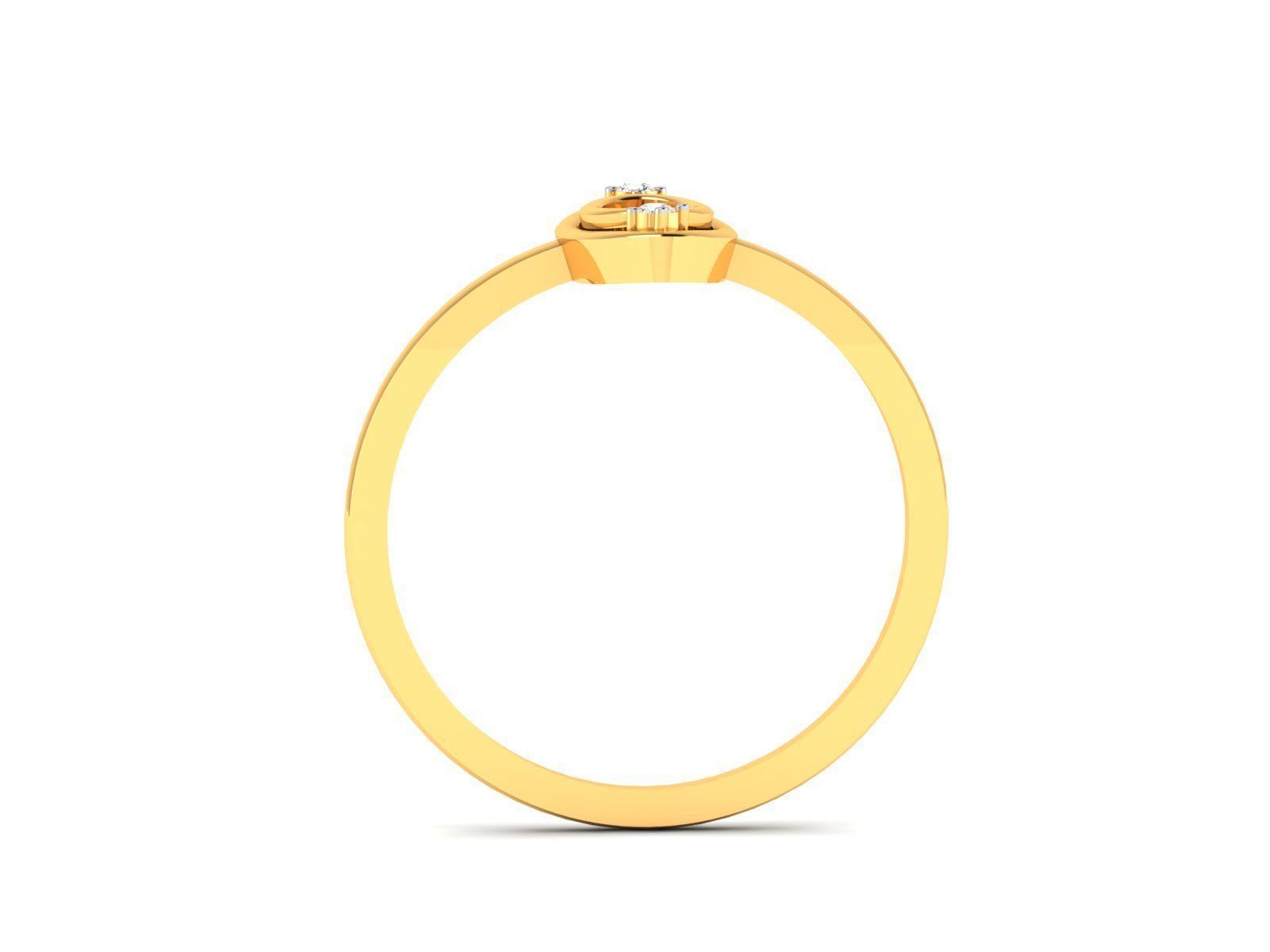 Diamond Ring For Women 3d Print Model 3D print model_5