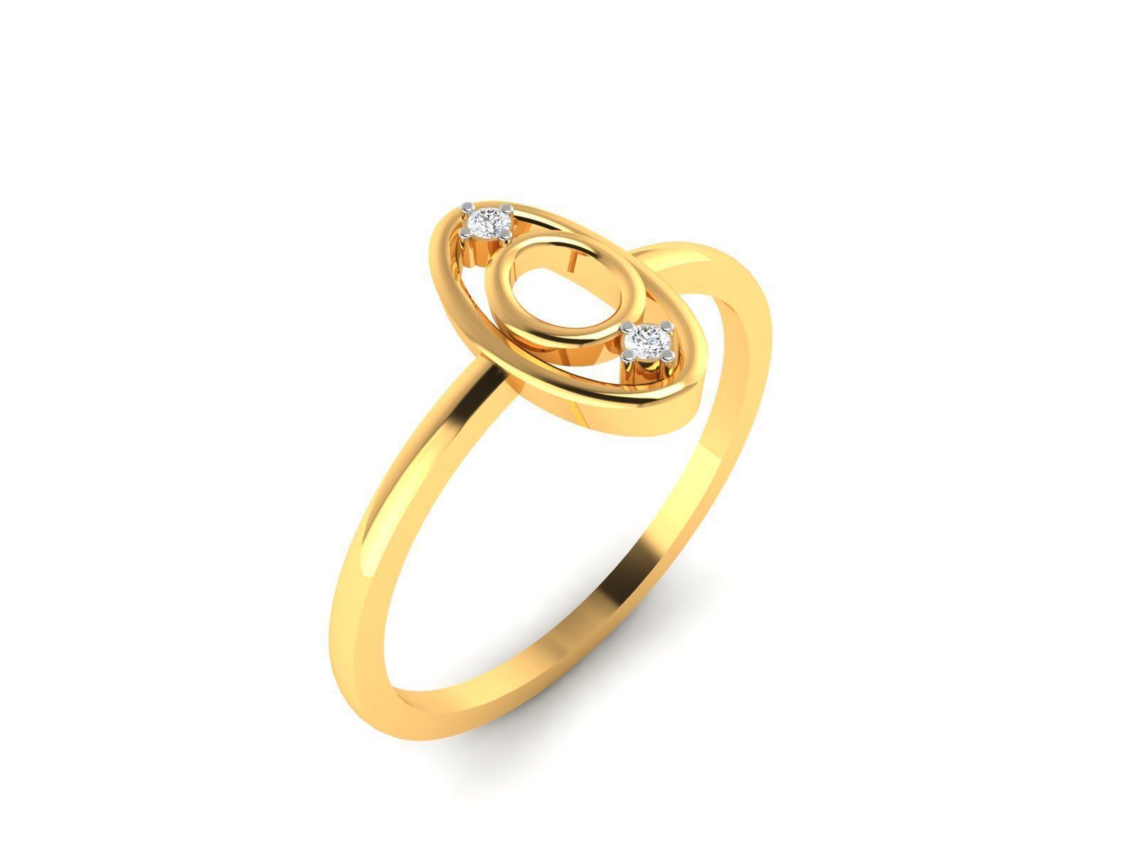 Diamond Ring For Women 3d Print Model 3D print model_2