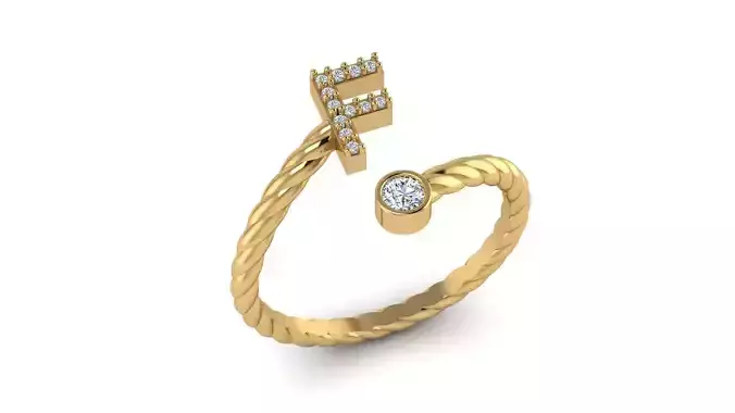 Alphabet Rope Diamond Rings F