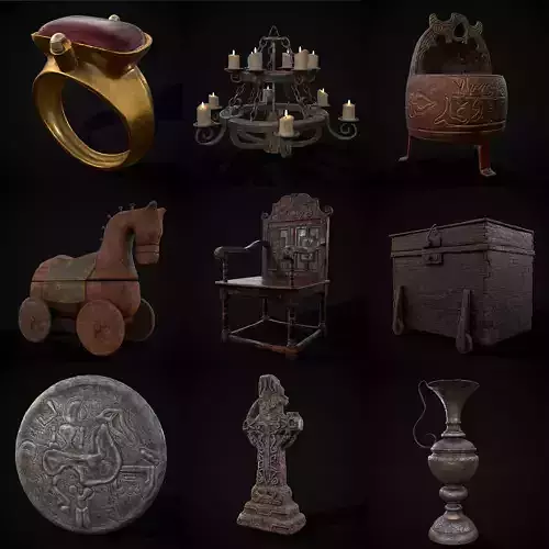 Medieval Prop Mix Thirty Nine 3D Model Collection Medieval Prop Mix Thirty Nine 3D Model Collection