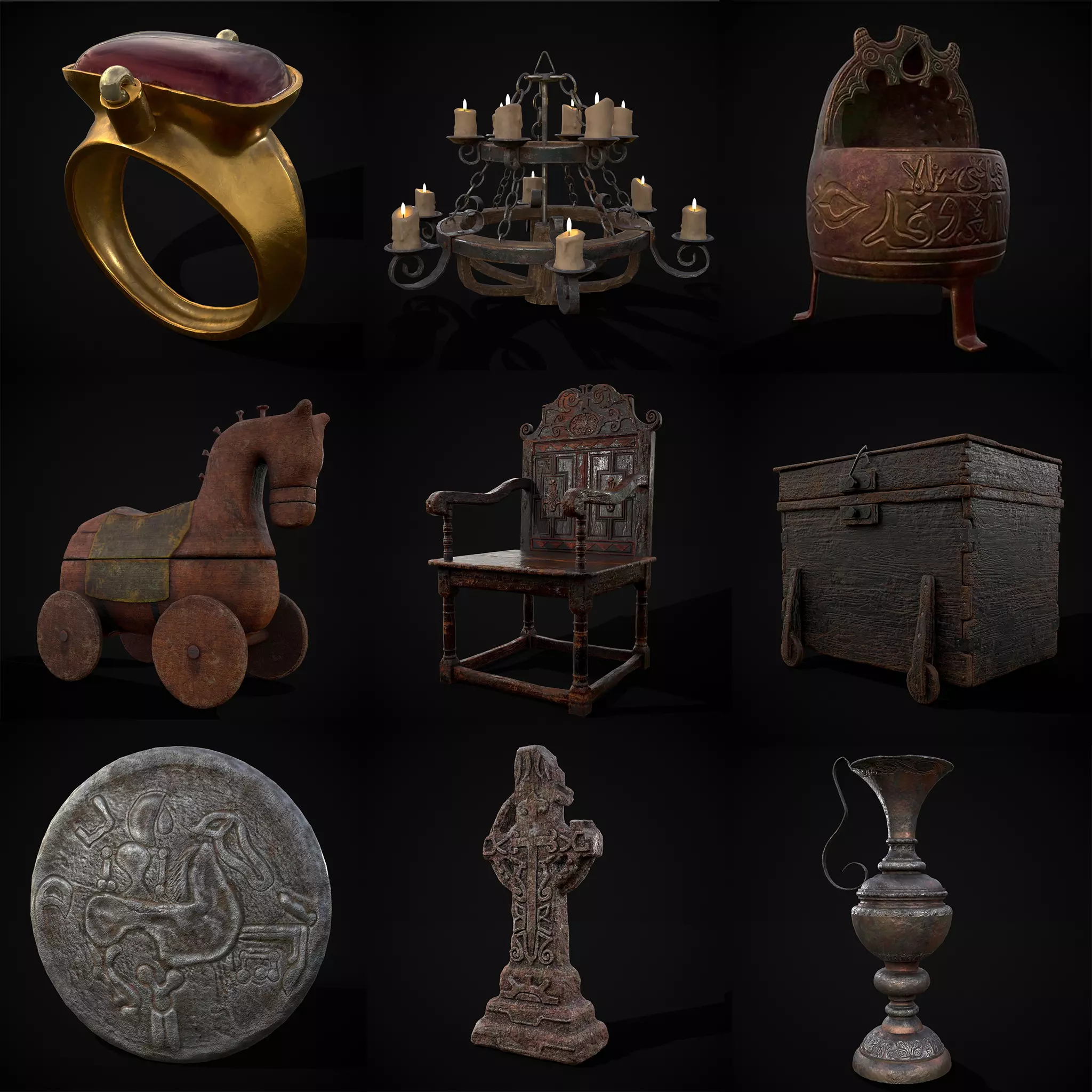 Medieval Prop Mix Thirty Nine 3D Model Collection_0