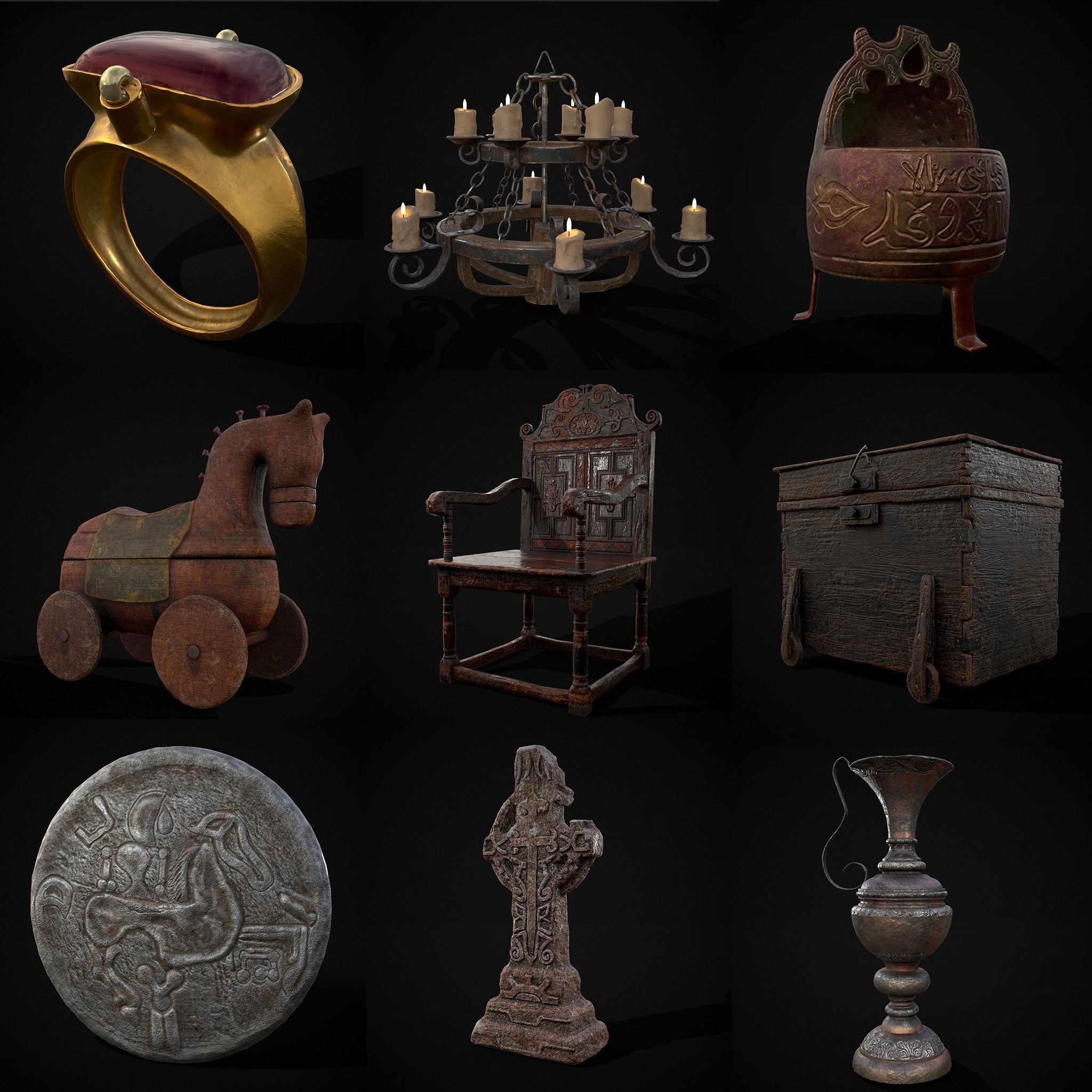 Medieval Prop Mix Thirty Nine 3D Model Collection_10