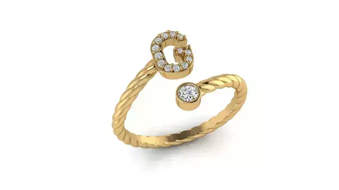Alphabet Rope Diamond Rings G
