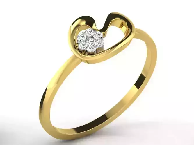 Diamond Ring For Women 3d Print Model