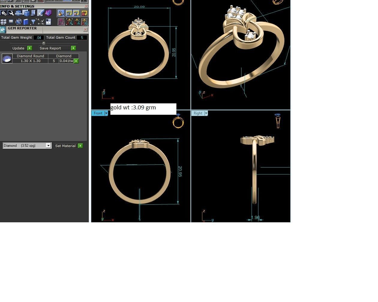 Diamond Ring For Women 3d Print Model 3D print model_3
