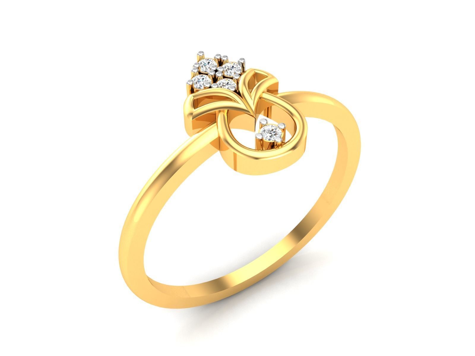 Diamond Ring For Women 3d Print Model 3D print model_4