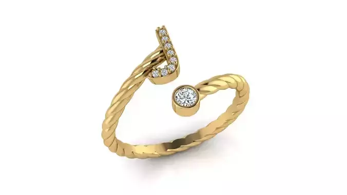 Alphabet Rope Diamond Rings J