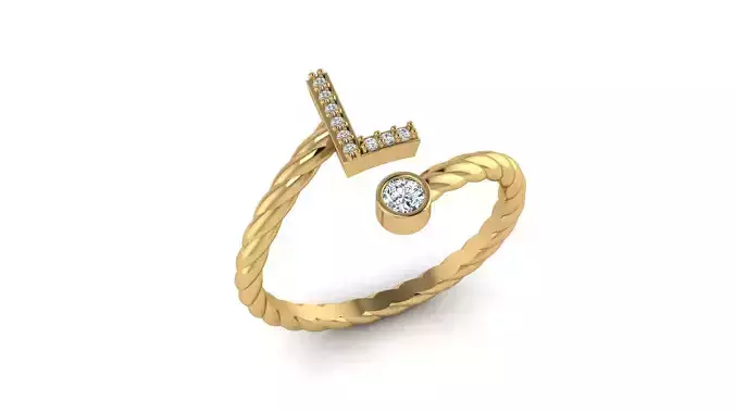 Alphabet Rope Diamond Rings L