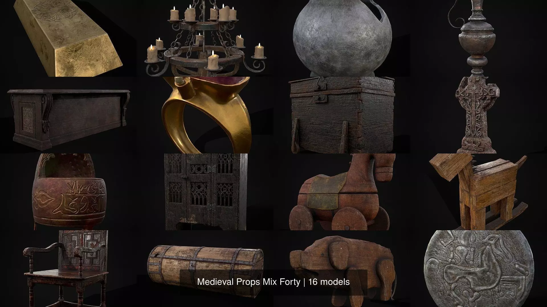 Medieval Prop Mix Forty 3D Model Collection_17