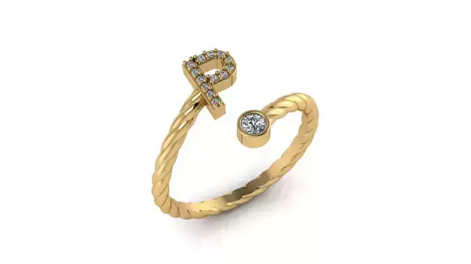 Alphabet Rope Diamond Rings P