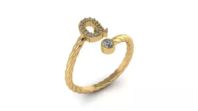 Alphabet Rope Diamond Rings Q