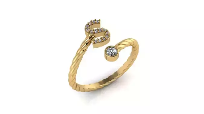 Alphabet Rope Diamond Rings S