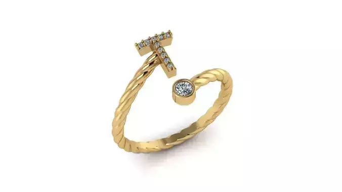 Alphabet Rope Diamond Rings T